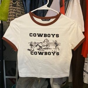 cowboy ringer tee crop top